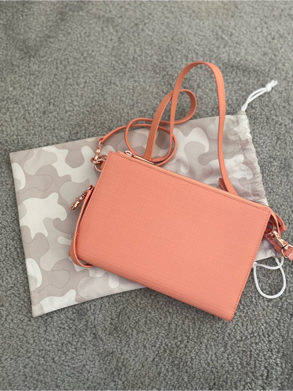 Dagne Dover Essentials Coated Canvas Crossbody Clutch Wallet coral